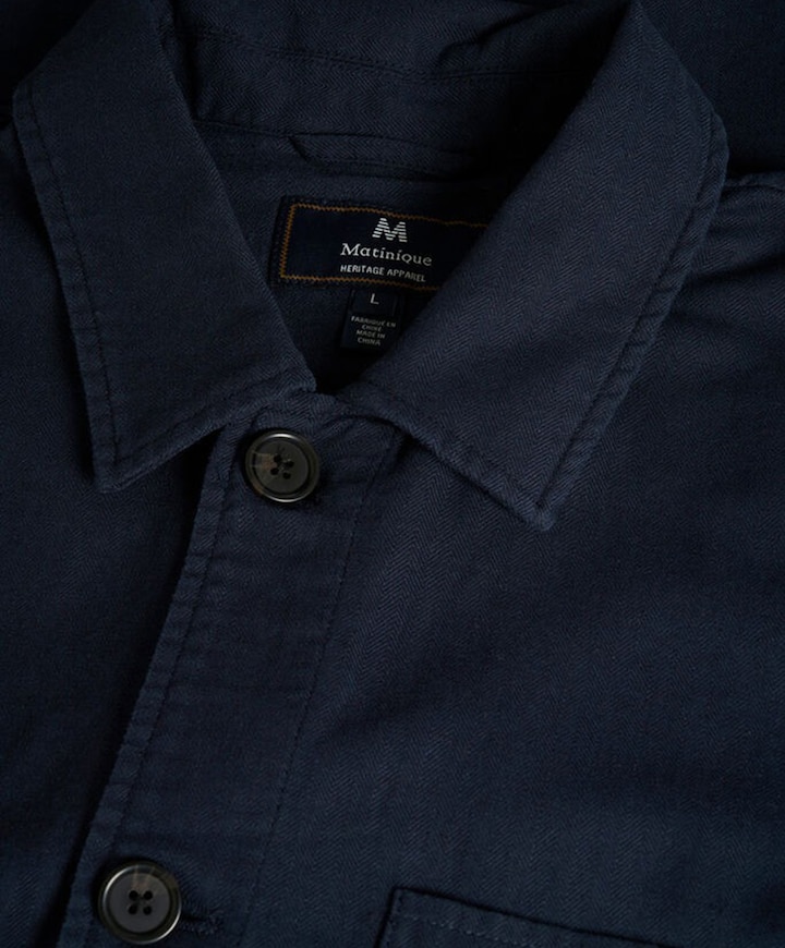 Heren overhemd lange mouw blauw