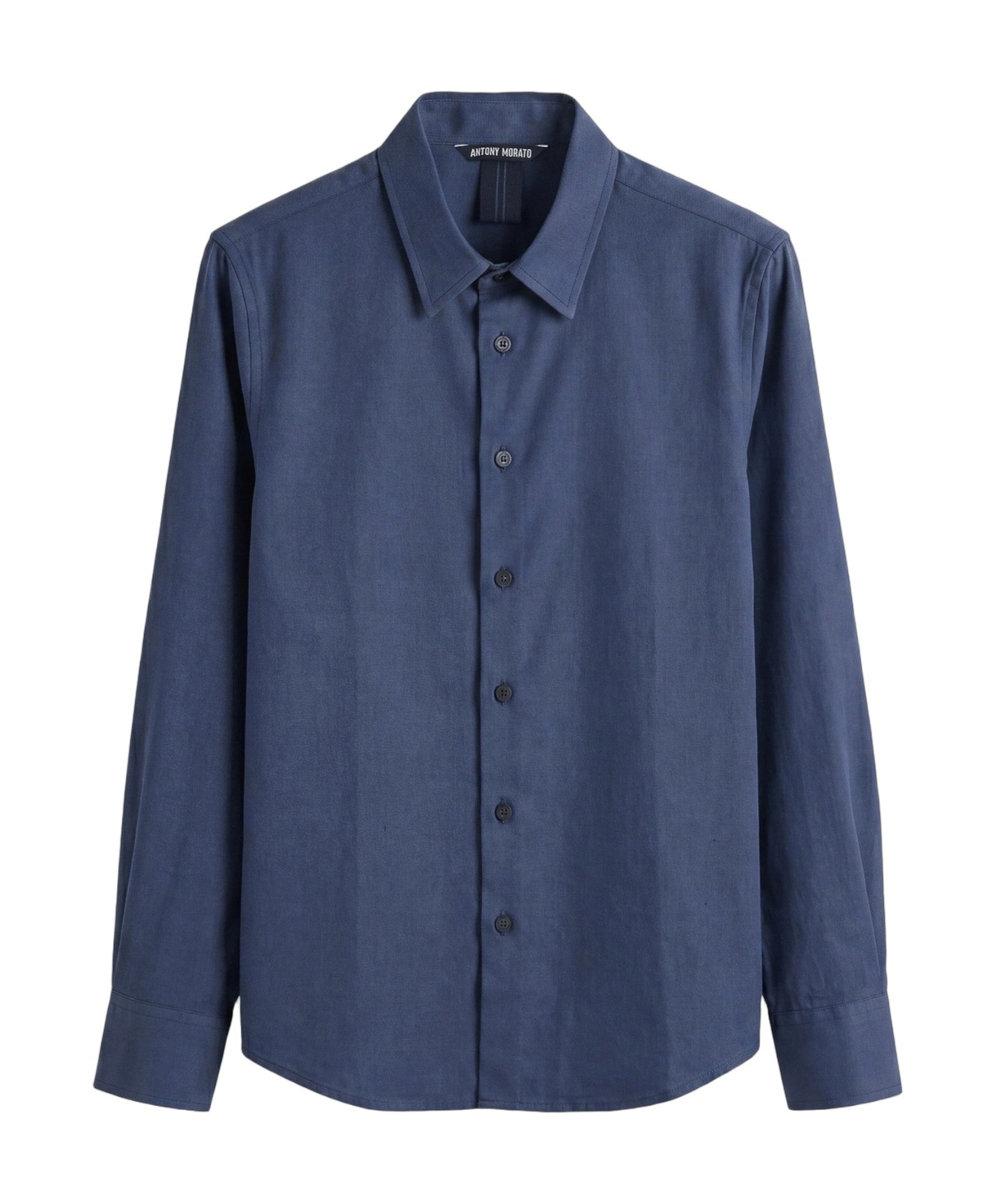 Jongens overhemd lange mouw blauw