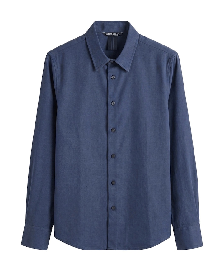 Jongens overhemd lange mouw blauw