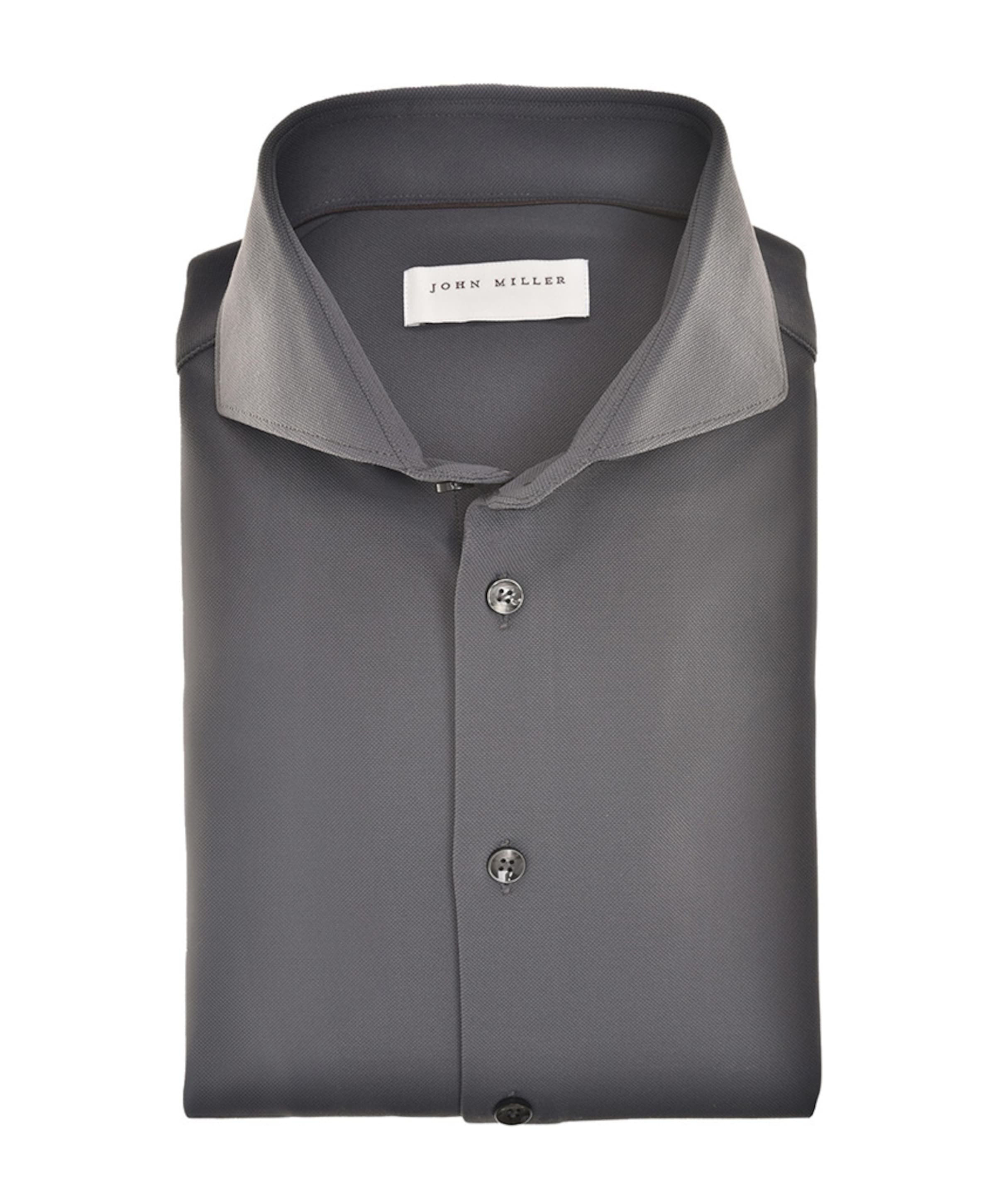 Heren overhemd lange mouw grijs