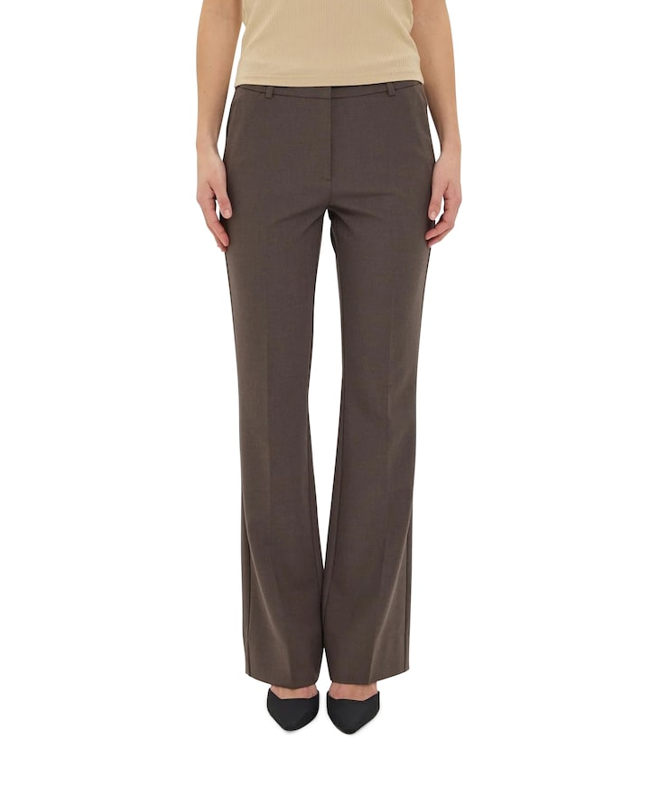 CLARAFV 826 MUD BROWN MELANGE dames pantalon bruin