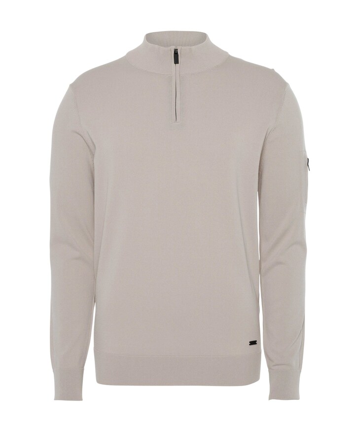 Trui met rits beige