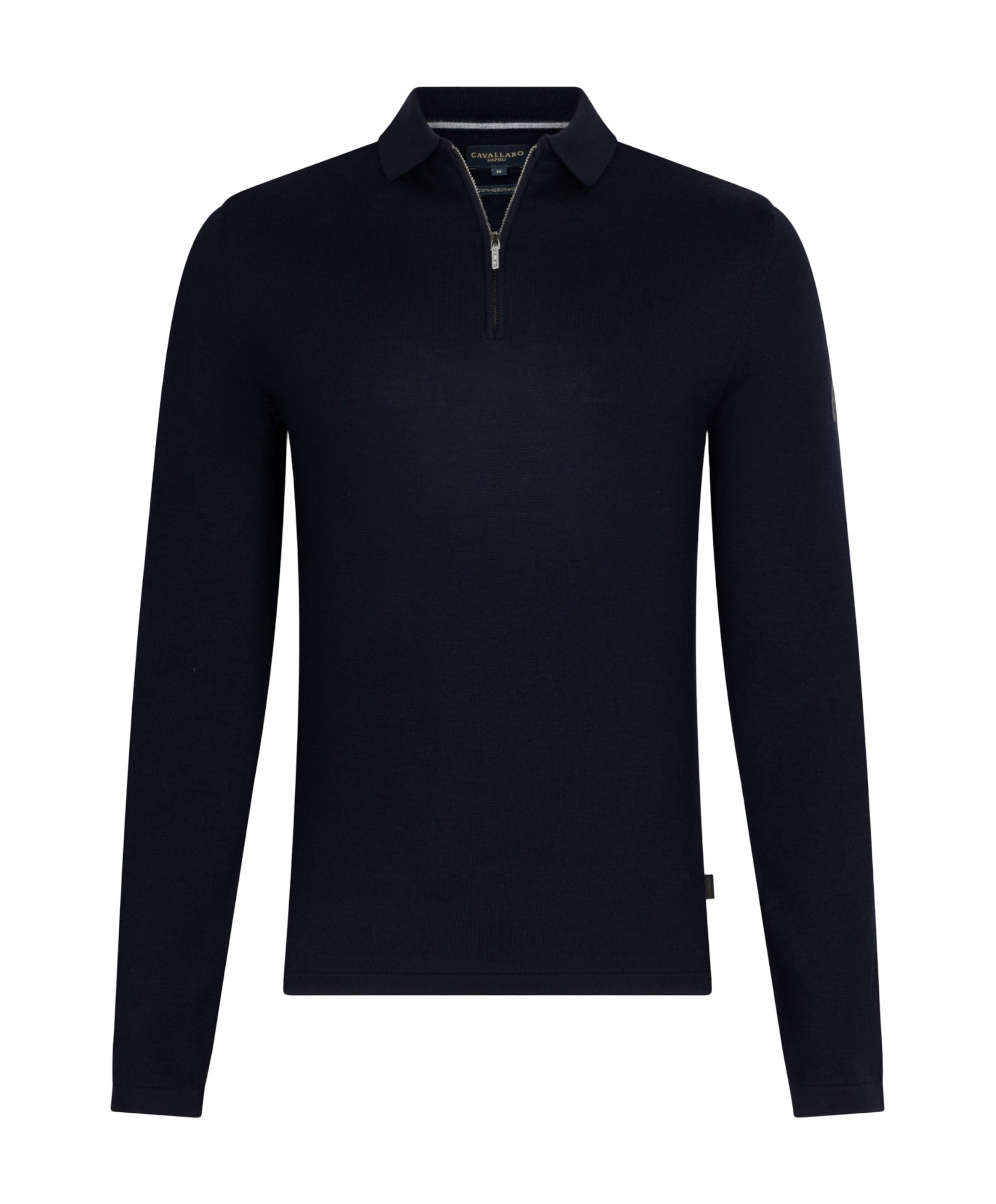 Heren trui met rits blauw