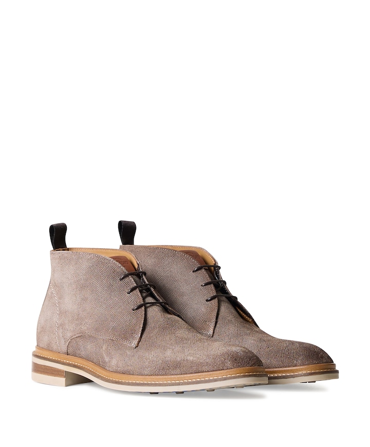 heren veterboots beige