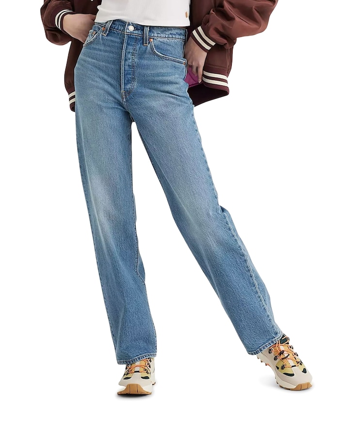 Ribcage full length dames jeans blauw