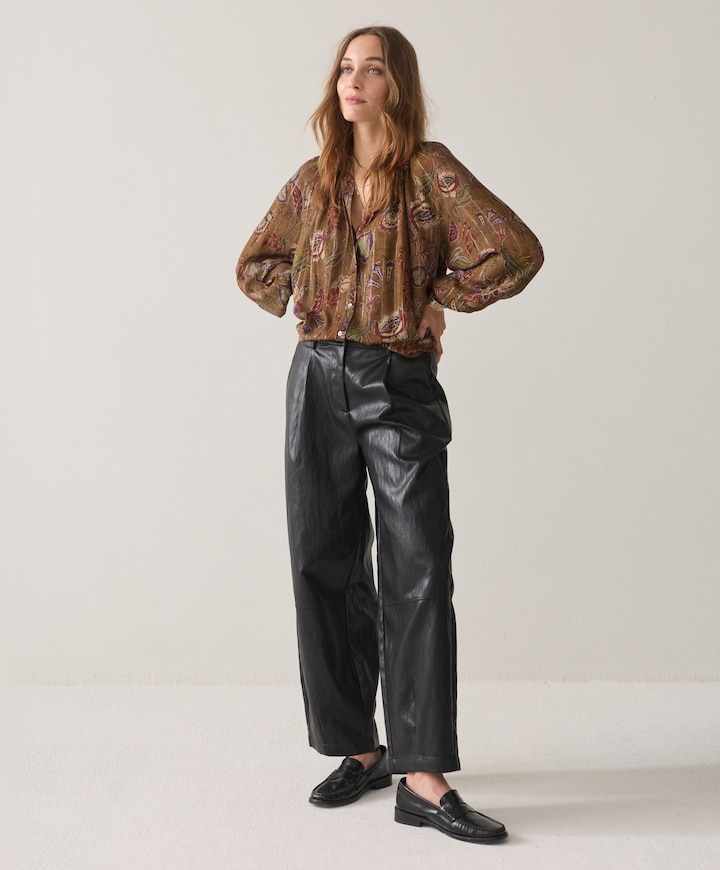Dames blouse bruin