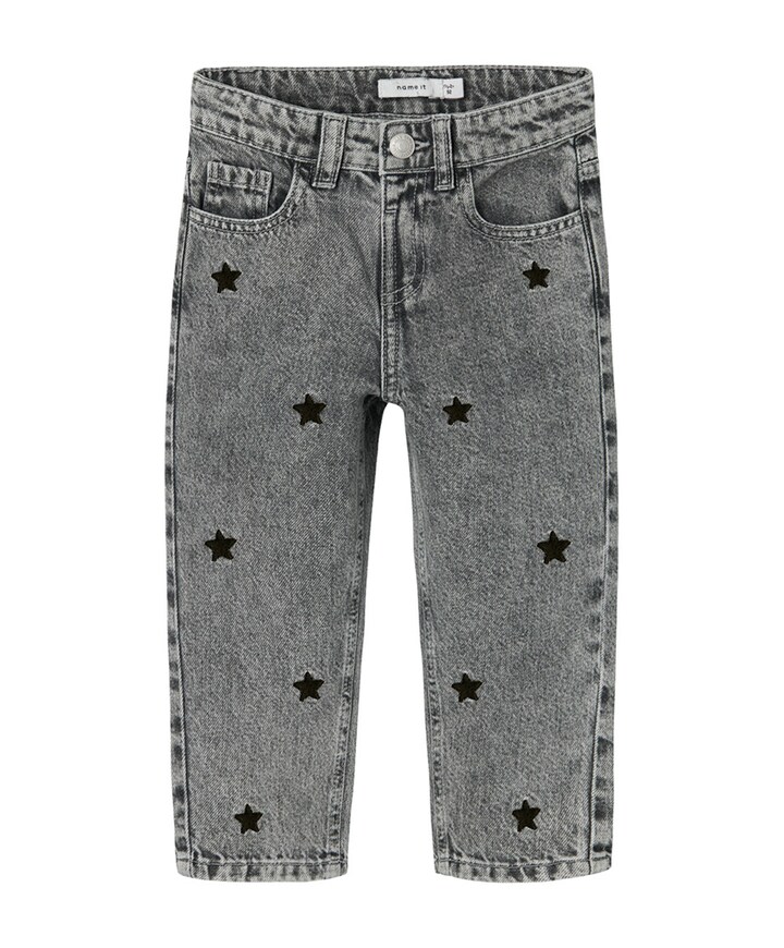 NMFBELLA MOM EMB JEANS 3285-BE R meisjes jeans grijs