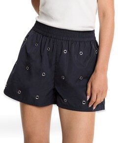 EYELET dames korte broek blauw