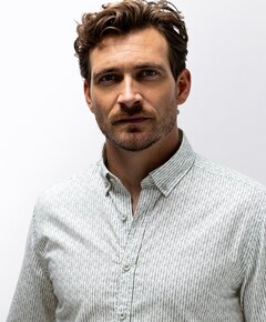 Heren overhemd lange mouw groen