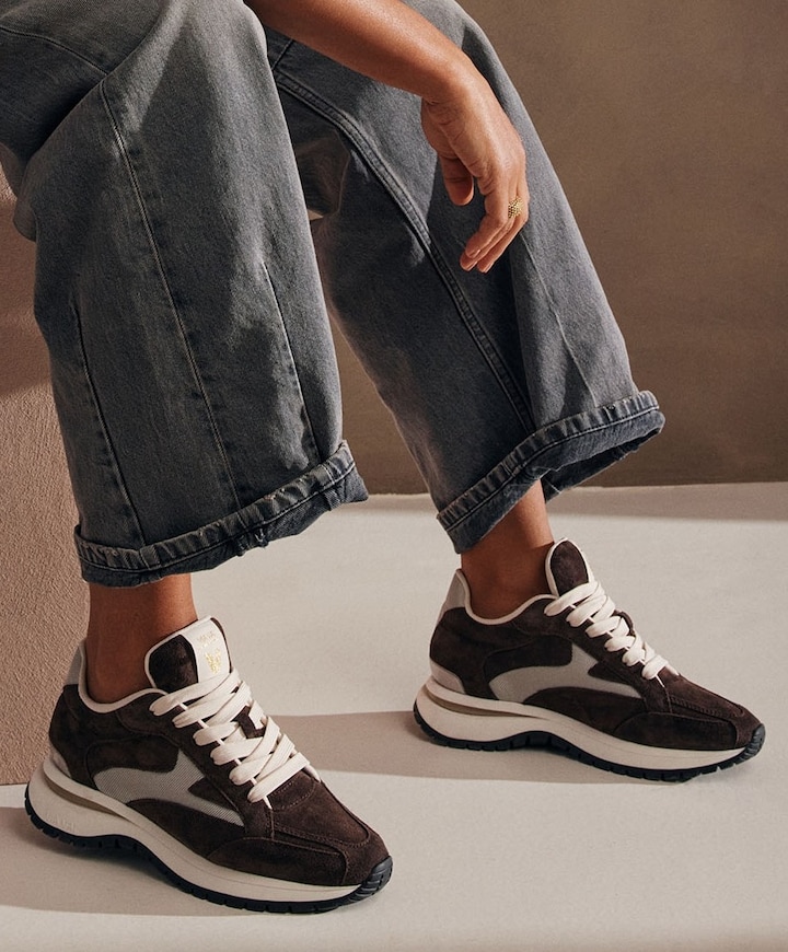 Usher Riggs dames sneakers bruin