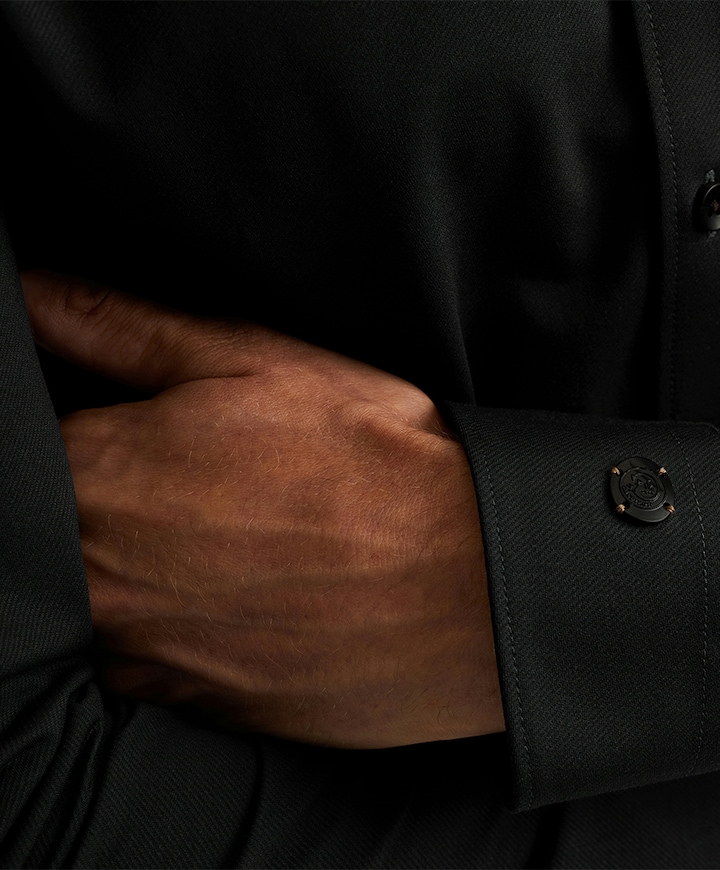 Heren overhemd lange mouw zwart