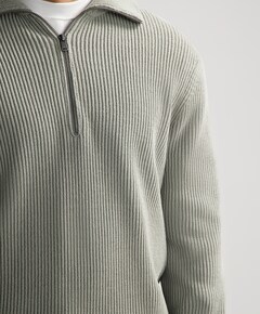 Heren trui met rits grijs