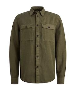 Heren overhemd lange mouw groen