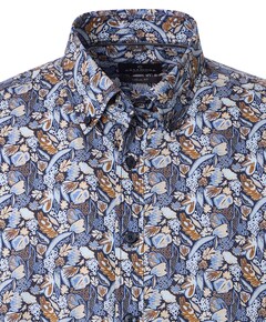 Heren overhemd lange mouw blauw