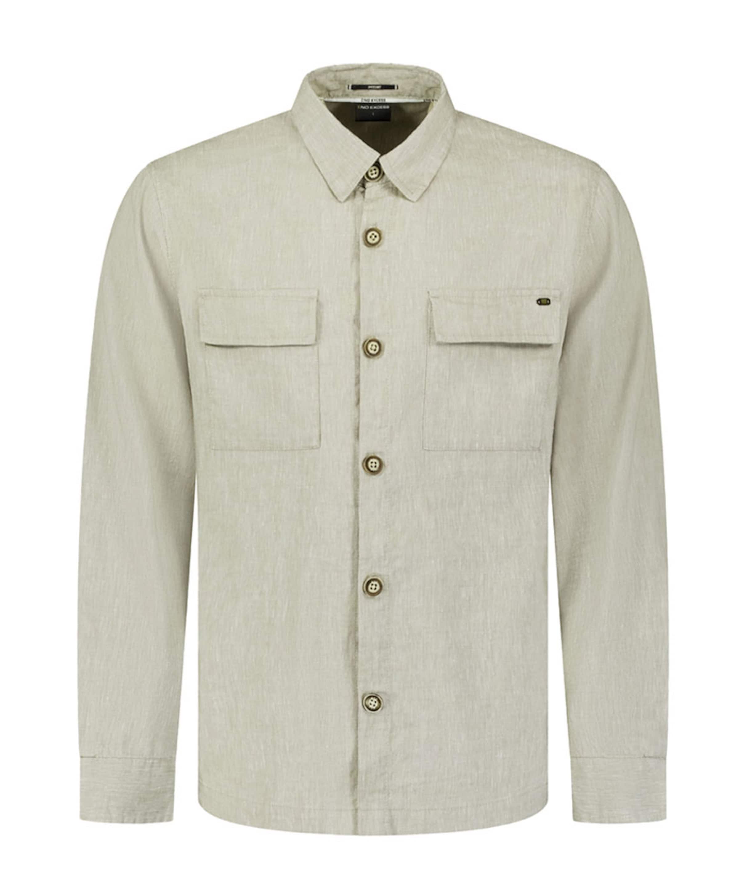 Heren overhemd lange mouw beige