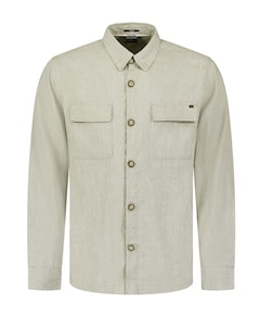 Heren overhemd lange mouw beige