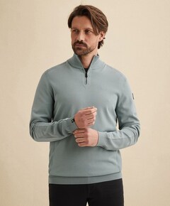 Heren trui met rits blauw