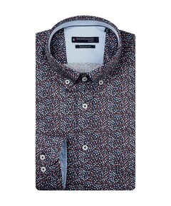 Heren overhemd lange mouw blauw