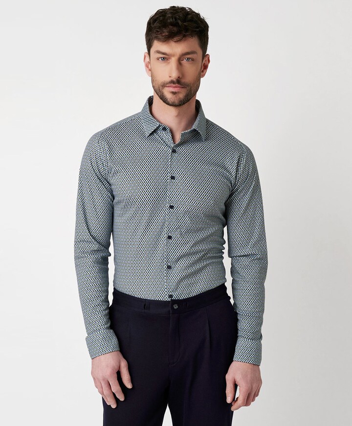 Overhemd lange mouw groen