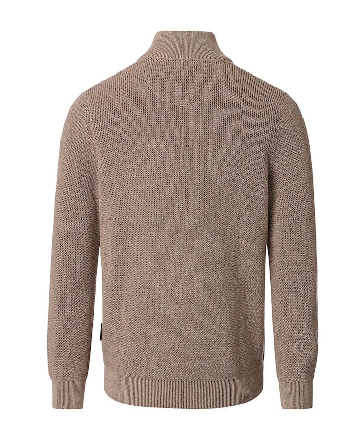 Heren trui met rits beige