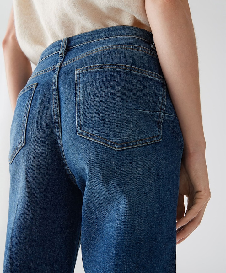 Lani turn up dames jeans blauw