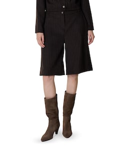 Streep velvet dames bermuda bruin