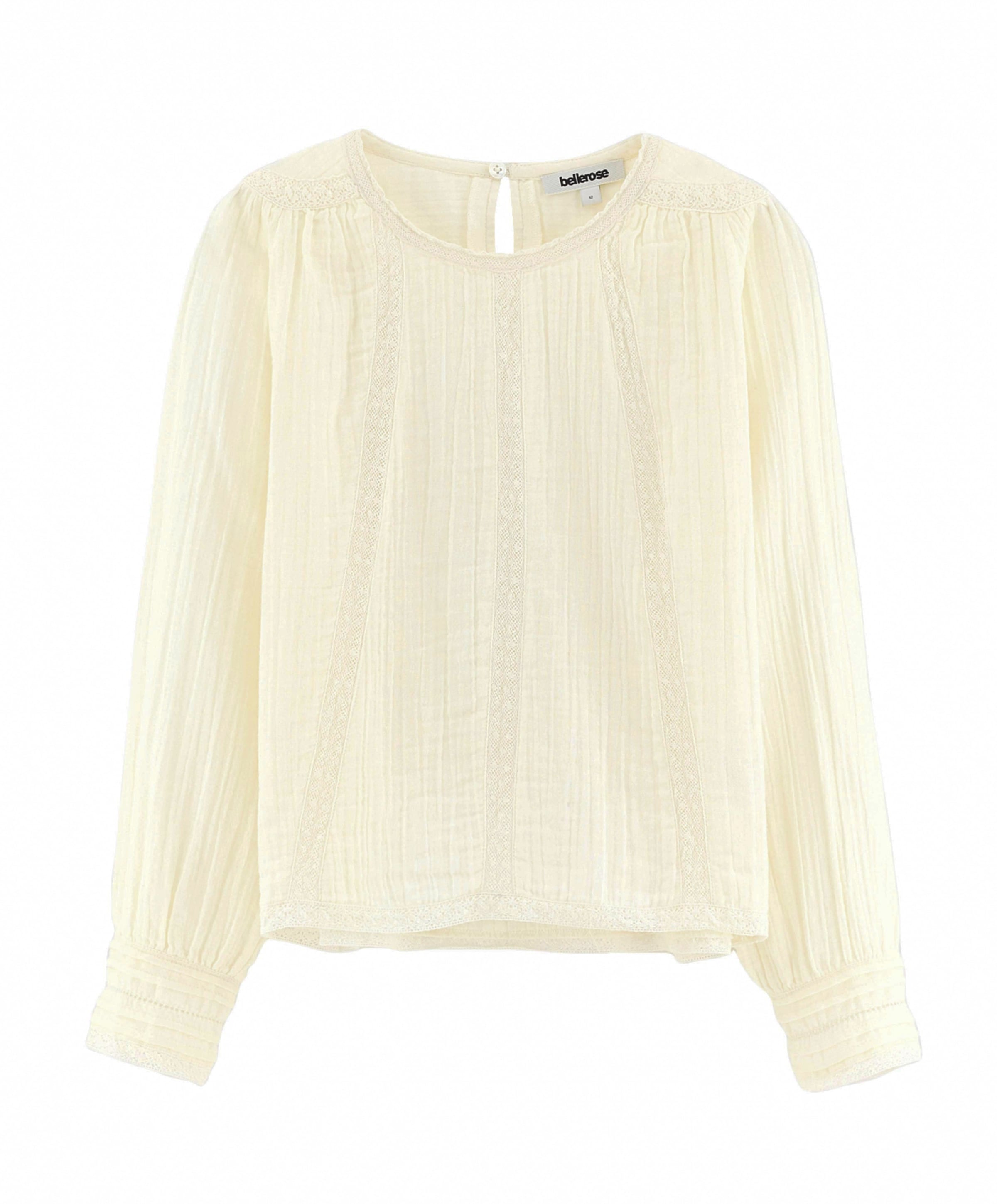 Meisjes blouse lange mouw ecru