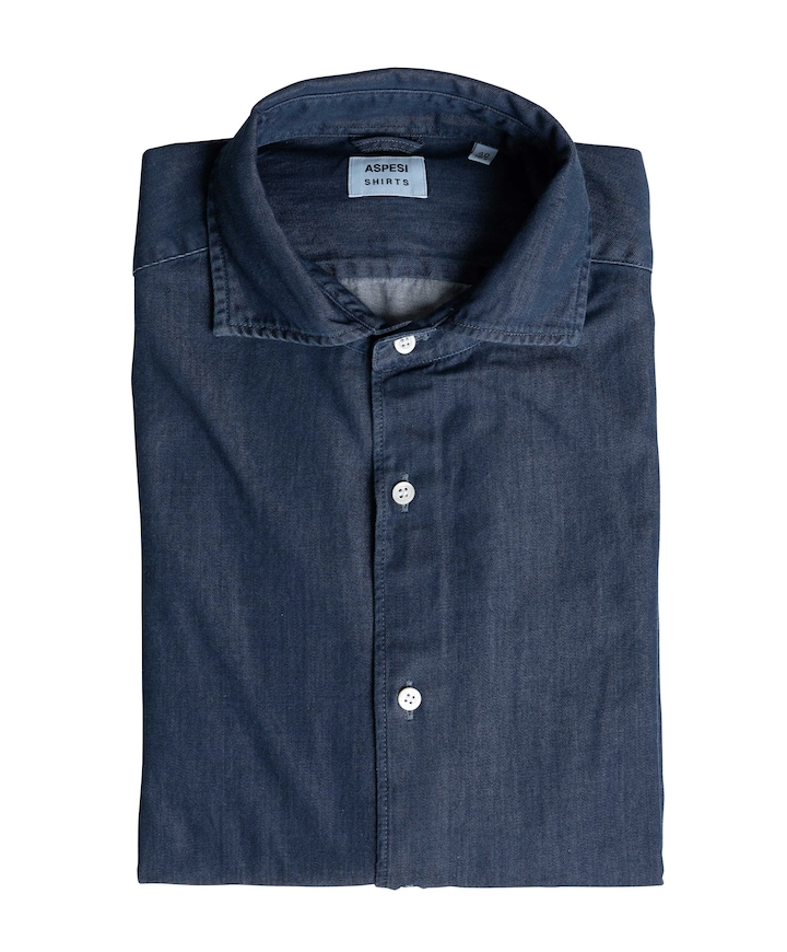 Overhemd lange mouw blauw