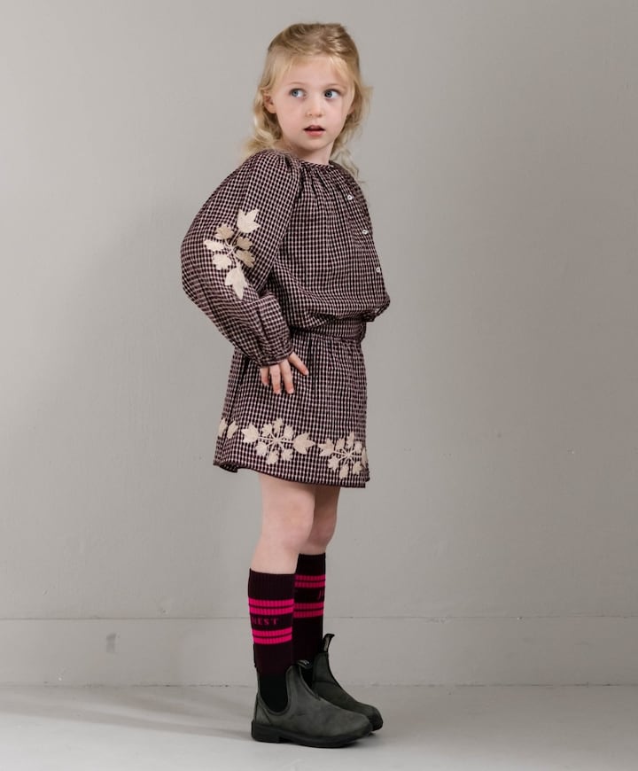 Meisjes blouse lange mouw bordeaux