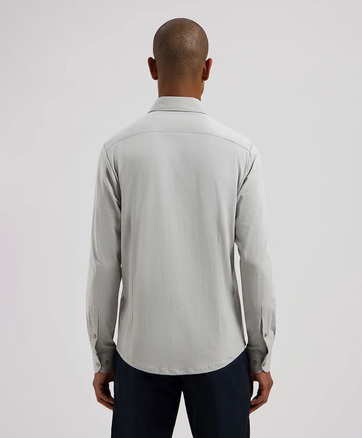 Heren overhemd lange mouw grijs