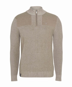 Heren trui met rits beige