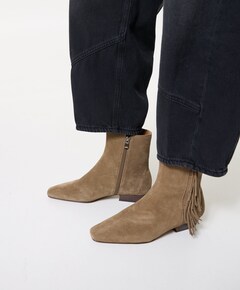 dames enkellaarzen beige