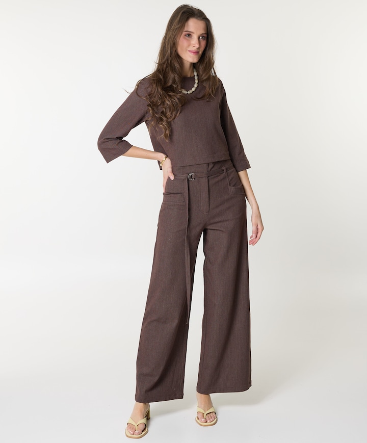 Dames blouse bruin