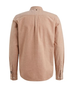 Heren overhemd lange mouw bruin