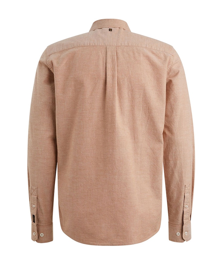 Heren overhemd lange mouw bruin