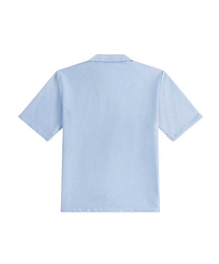 Heren overhemd korte mouw blauw