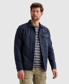 Heren overhemd lange mouw blauw