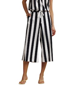 Grace stripe culotte dames broek zwart