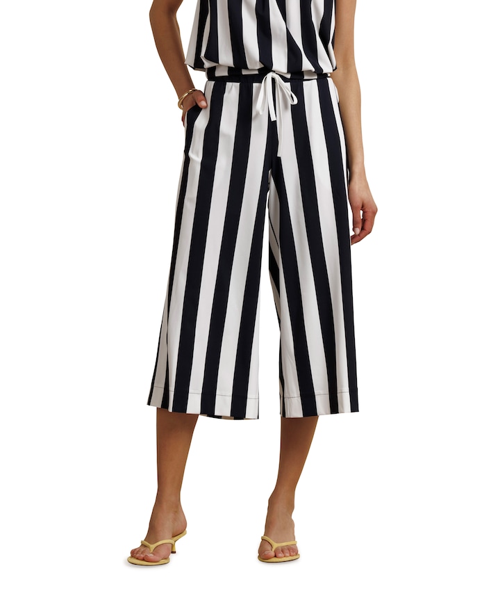 Grace stripe culotte dames broek zwart