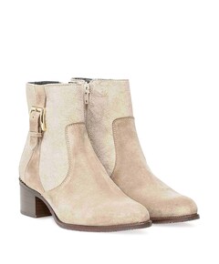 dames enkellaarzen beige