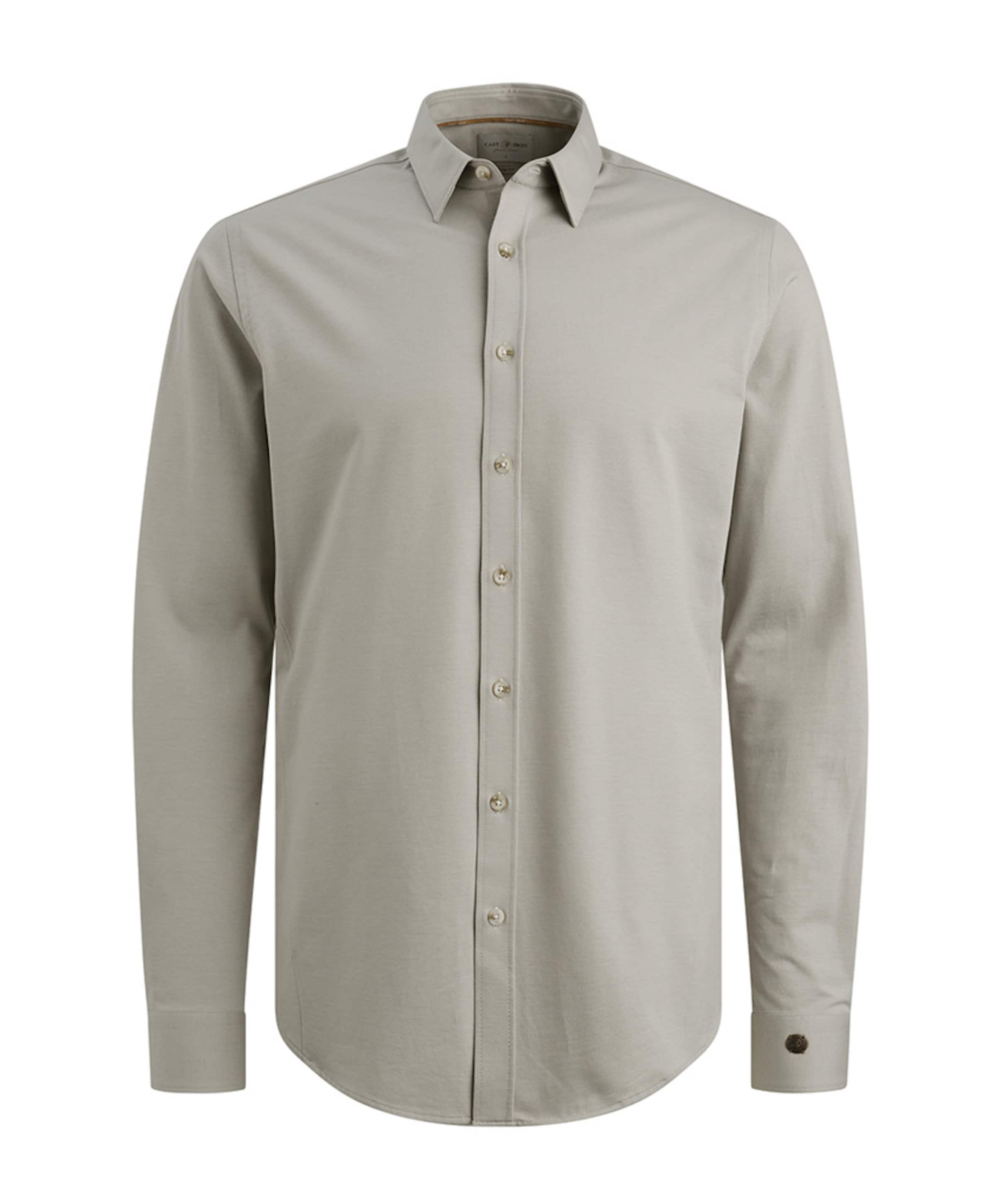 Heren overhemd lange mouw grijs