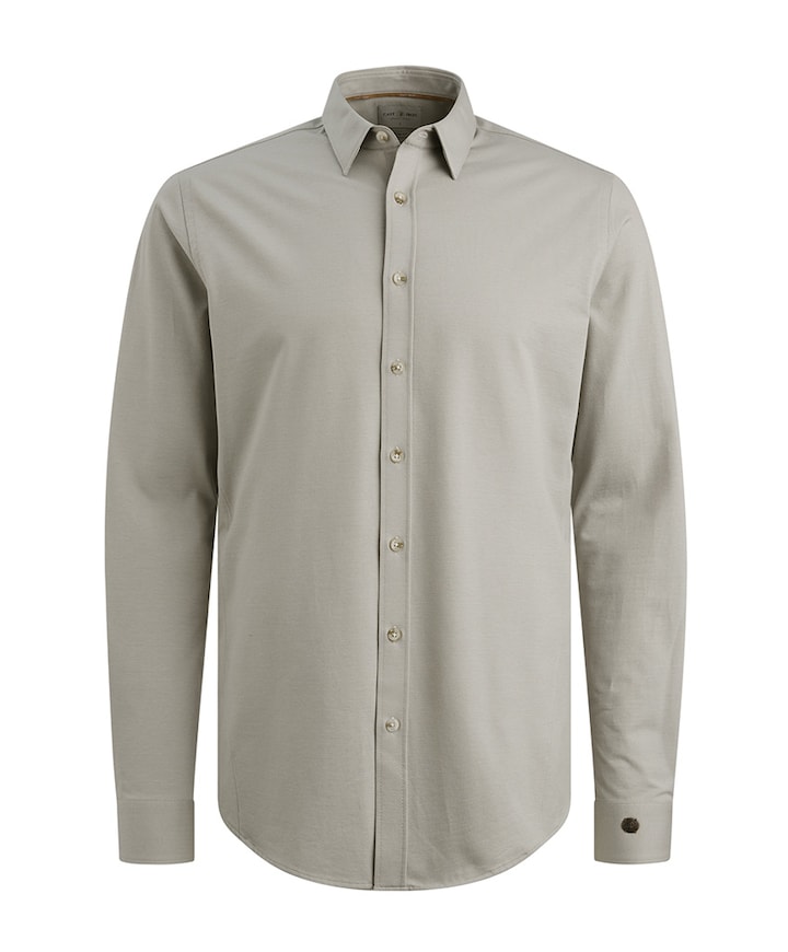 Heren overhemd lange mouw grijs