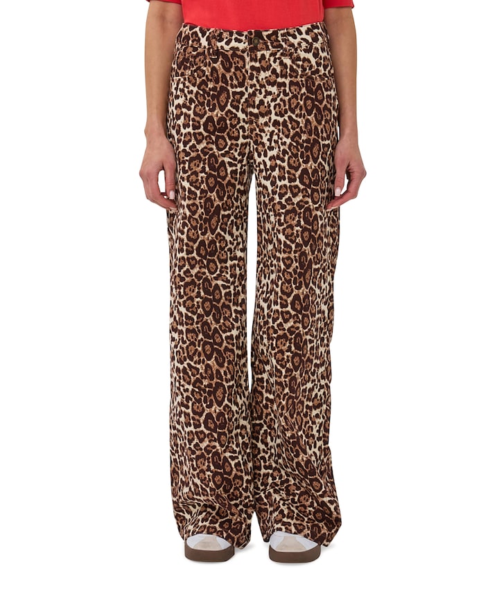 Scarlet leopard dames broek bruin