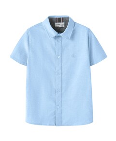 Jongens overhemd korte mouw blauw
