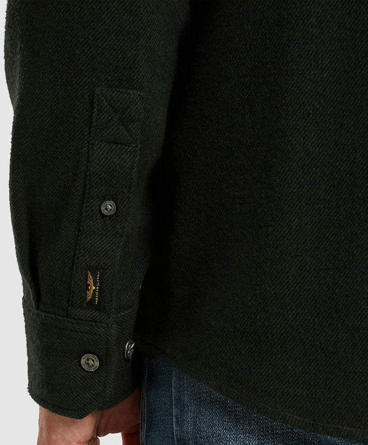 Heren overhemd lange mouw groen