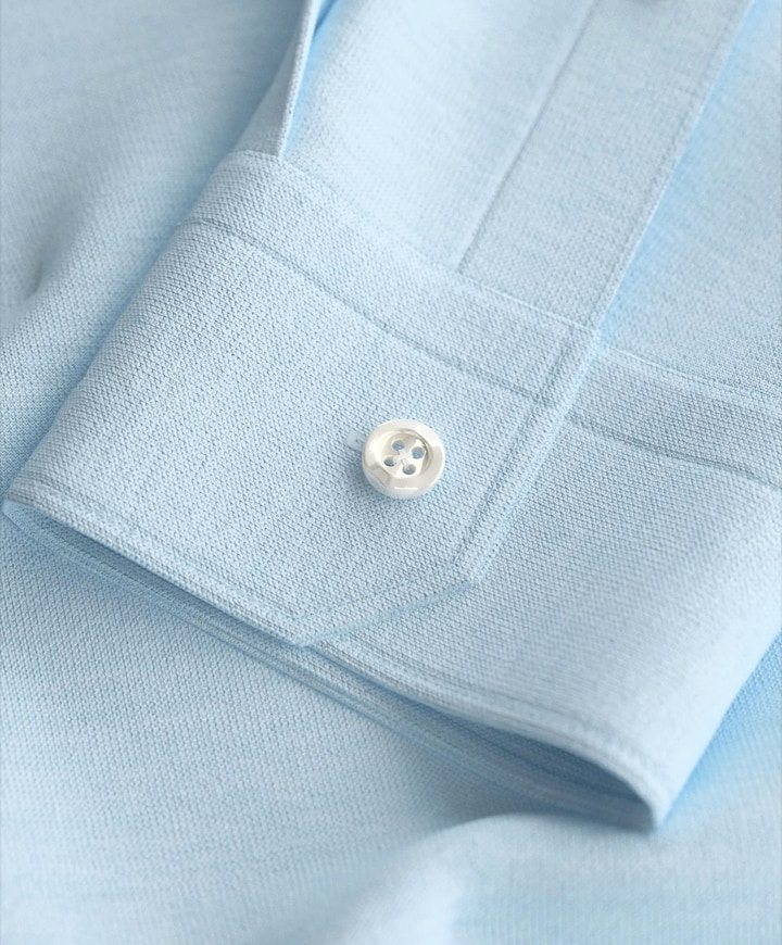 Heren overhemd lange mouw blauw
