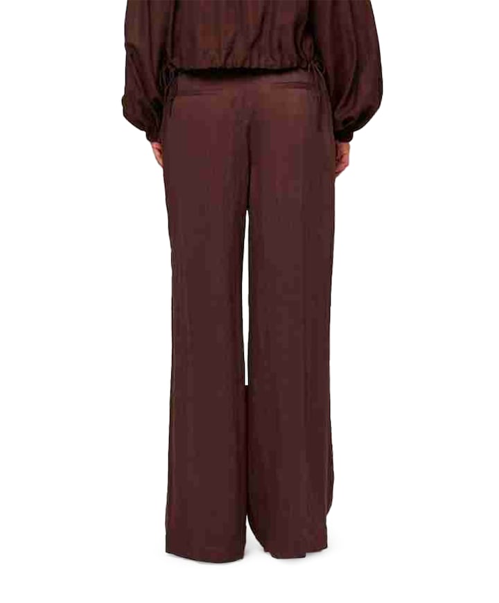 Kenila wide leg dames pantalon bruin