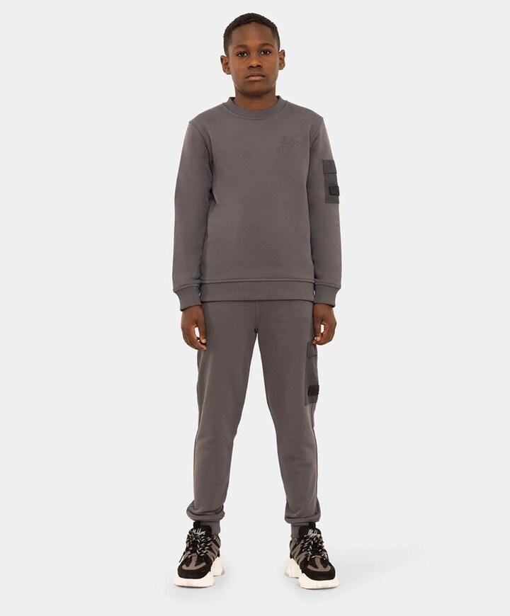 Nylon pocket sweatpants jongens broek grijs