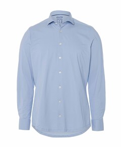 Heren overhemd lange mouw blauw