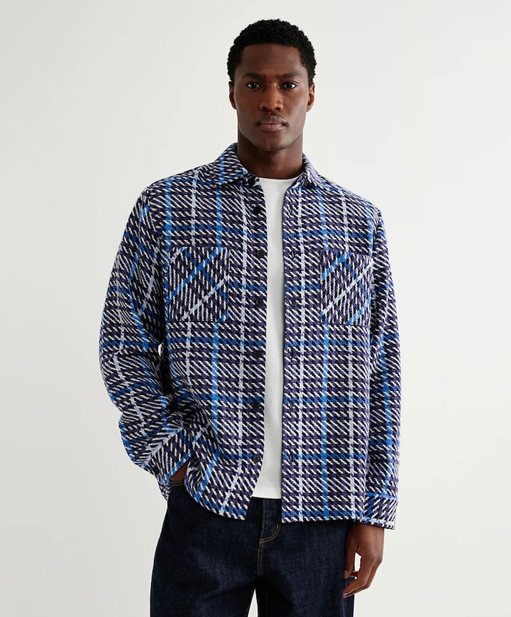 Heren overshirt blauw